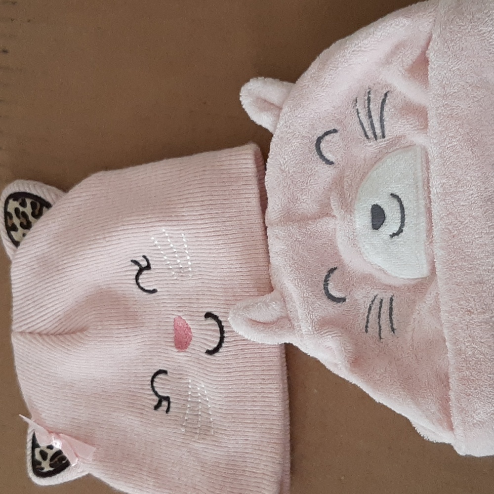 Pink infant hats
